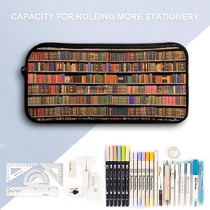 Books Bookshelf Pencil Case Makeup Bag Big Capacity Pouch Organizer for Office College