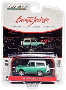 1977 bronco jade glow green met & white top w/houndstooth green interior lot #1001.1 barrett jackson scottsdale ed 1/64 diecast car greenlight 37250 f