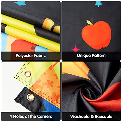 WATINC 100th Day of School Backdrop Banner XtraLarge Happy 100th Day Background Kids Students Party Decorations Supplies Photo Booth Props for Kindergarten Primary Wall Indoor Outdoor 79 x 45 Inch