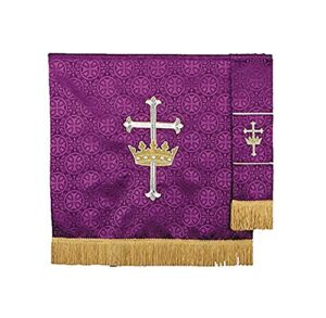 r.j. toomey purple polyester king of kings embroidered pulpit scarf, 38 inch