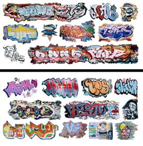 n scale 1:160 graffiti waterslide decals 2-pack set #17 – weather your rolling stock & structures!