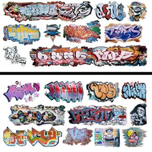 N Scale 1:160 Graffiti Waterslide Decals 2-Pack Set #17 - Weather Your Rolling Stock & Structures!