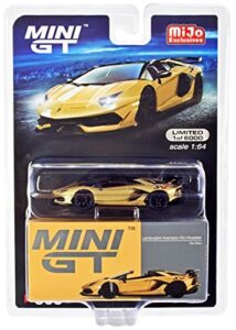 truescale miniatures lambo svj roadster oro elios gold metallic limited edition to 6000 pieces worldwide 1/64 diecast model car by true scale miniatures mgt00363