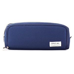 meyas big capacity pencil pen case 3 compartments,office college school large storage pouch marker pen case pen holder, stationery bag organizer zipper pouch pen bag,pencil pouch pen holder(dark blue)