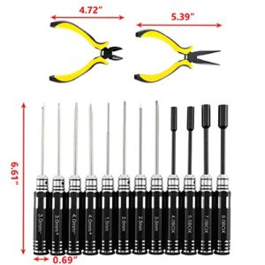 HYDDNice 18 in 1 RC Tools Kit for RC Car Boat Quadcopter Helicopter Multirotors Models