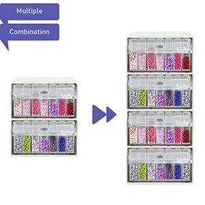 KDO Storage Containers for Diamond Painting, 2 Packs Stackable Craft Storage Organizers 70 Slots Individual Containers for Diamond Art Beads Nail Pill Rhinestones Seed