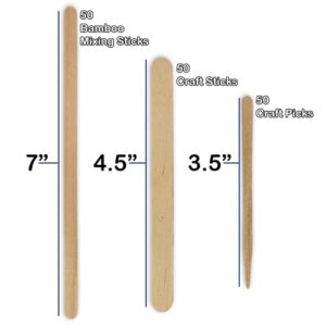 NSI Epoxy Resin Mixing Kit: 150 Plastic Cups and 150 Wood Sticks; 300 Piece Assortment of Disposable 1 oz and 1.5 oz Plastic Mixing Cups and Assorted Mixing Sticks.