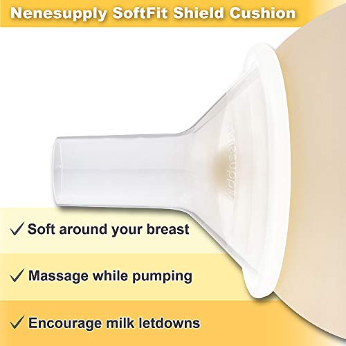 Nenesupply 19mm Soft Flange Compatible with Medela Breast Pump Parts Replace 19mm Flange for Medela Accessories Compatible with Pump in Style Parts Symphony Swing Harmony Pump and Personalfit Flex