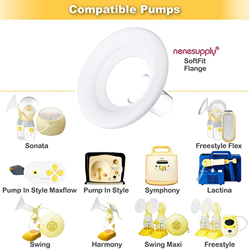 Nenesupply 19mm Soft Flange Compatible with Medela Breast Pump Parts Replace 19mm Flange for Medela Accessories Compatible with Pump in Style Parts Symphony Swing Harmony Pump and Personalfit Flex