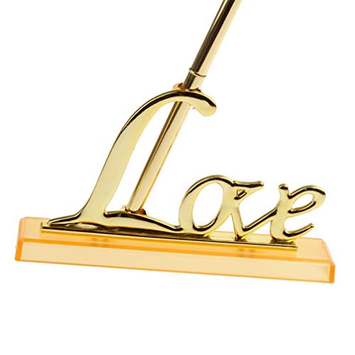 ifundom Love Holder, Pen Signing Pen with Metal Love Holder for Wedding Color Gold (Gold)