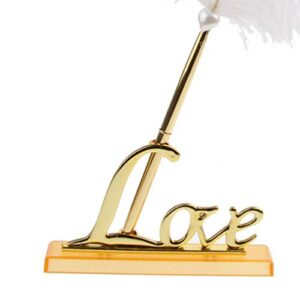 ifundom Love Holder, Pen Signing Pen with Metal Love Holder for Wedding Color Gold (Gold)