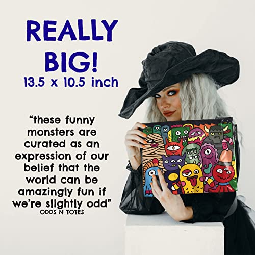 ODDS N TOTES Jumbo Zipper Pouch | Made from Recycled Plastic. Travel Toiletry Bag, Zipper Pouch for Art School Office Supplies (Extra Large) - Bundle Pack of 4