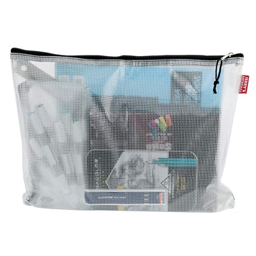 Creative Mark Plastic Zipper Bag – Durable Plastic Waterproof Pouch – Semi-Opaque Large Zipper Pouch – Storage Pouch Bag