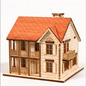 DESKTOP Wooden Model Kit Western House 1 by Young Modeler