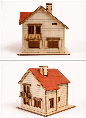 DESKTOP Wooden Model Kit Western House 1 by Young Modeler