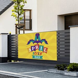 April Fools Day Banner Yard Outdoor Party Congratulations Welcome Home Banners Photography Background Decoration