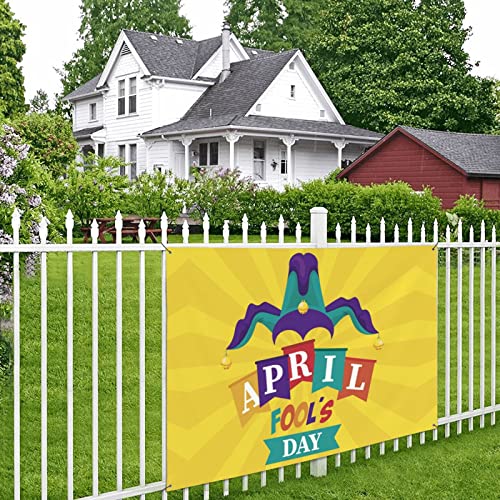 April Fools Day Banner Yard Outdoor Party Congratulations Welcome Home Banners Photography Background Decoration