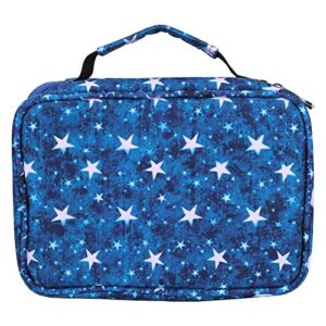 zyha pencil bag, large capacity equipped with handle, colored portable pencil box, 72 slots professionals for art supplies sdudents aesthetic school supplies(blue five-pointed star), 72 sticks