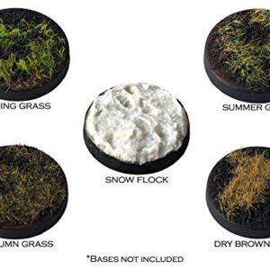 Stonehaven Miniatures Set of 5 Base & Scenery Flocks - Master Quality - Spring, Summer, Autumn, Dry Brown Static Grass (2mm) & Snow Flock for 28mm Scale War Game Miniatures - Made in USA