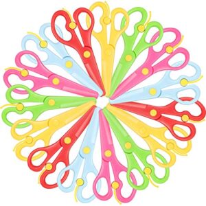 15 pieces preschool training scissors plastic scissors anti-pinch safety scissors for children art craft supplies