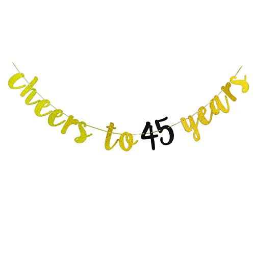 Cheers to 45 Years Banner for 45th Birthday Party Sign /45th Anniversary Decorations