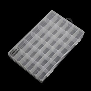 RIVERTREE Earring Box Organizer Jewelry Storage Container Clear Plastic with Lid and Adjustable Dividers 36 Grids Compartment Travel