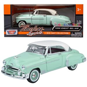 1950 chevy bel air, green – motormax premium american 73268 – 1/24 scale diecast model car