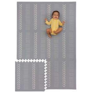 childlike behavior baby play mat – play pen tummy time mat & crawling mat foam play mat for baby with interlocking floor tiles 72×48 inches puzzle – baby floor mat infants & toddlers (x-large, grey)