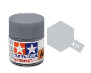 tamiya models x-11 mini acrylic paint, chrome silver