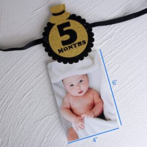 Zocakee Mr Onederful Birthday Decorations,First Year Monthly Photo Banner, Baby Shower Picture Banner