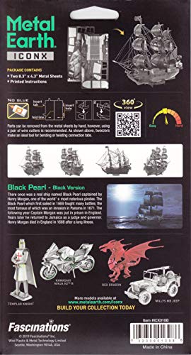 Fascinations Metal Earth Premium Series Black Pearl Black Version 3D Metal Model Kit