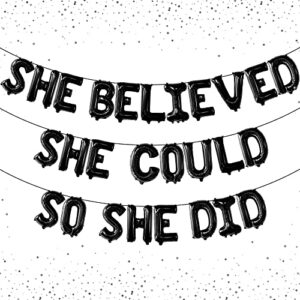 she believed she could so she did banner – 16 inch | she believed she could so she did graduation 2023 balloons | graduation banner for graduation party decorations 2023 | nurse graduation decorations
