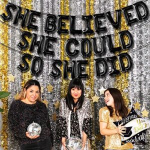 She Believed She Could So She Did Banner - 16 Inch | She Believed She Could So She Did Graduation 2023 Balloons | Graduation Banner for Graduation Party Decorations 2023 | Nurse Graduation Decorations