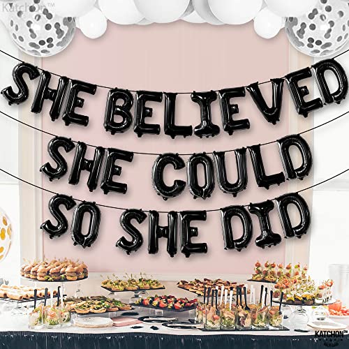 She Believed She Could So She Did Banner - 16 Inch | She Believed She Could So She Did Graduation 2023 Balloons | Graduation Banner for Graduation Party Decorations 2023 | Nurse Graduation Decorations