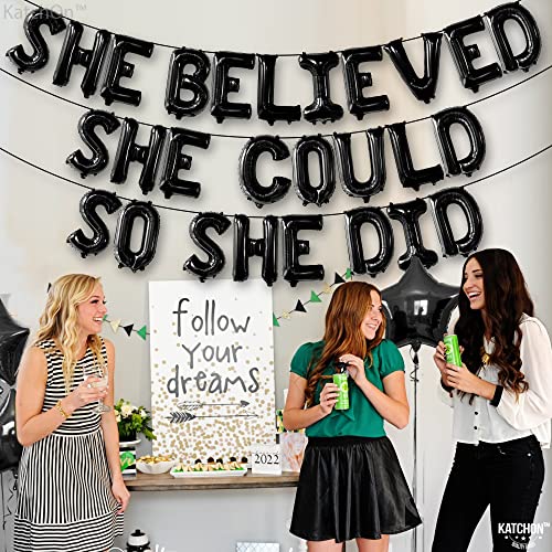 She Believed She Could So She Did Banner - 16 Inch | She Believed She Could So She Did Graduation 2023 Balloons | Graduation Banner for Graduation Party Decorations 2023 | Nurse Graduation Decorations