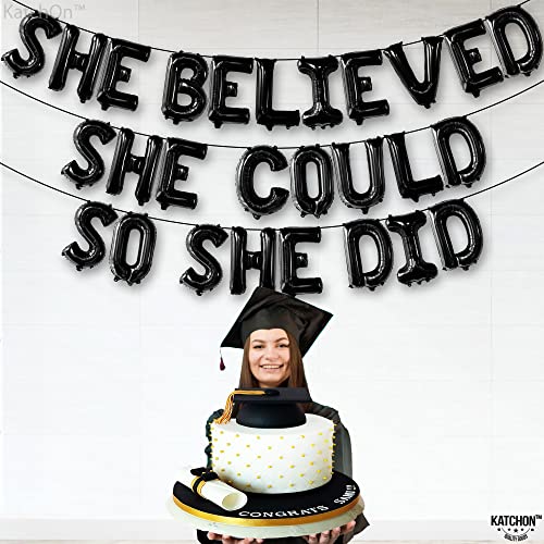 She Believed She Could So She Did Banner - 16 Inch | She Believed She Could So She Did Graduation 2023 Balloons | Graduation Banner for Graduation Party Decorations 2023 | Nurse Graduation Decorations