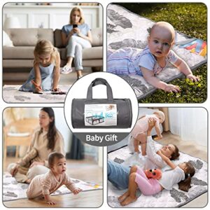 Baby Play Mat,Play Mat for Baby,Foldable Crawling Mat for Floor,Fabric Baby Playpen Mat,Tummy Time Mat for Newborn,Non-Slip Kids Play Mat for Playpen,Play Yard Mat(Leaves-49x49inches)