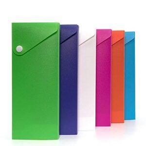 emraw bright color slider pencil case – pencil case slider pencil case for color pencils, durable slider pencil case color pencils box & pencil case snap close (6-pack)
