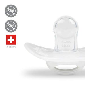 Medela Baby Pacifier | Newborn 0-2 Months | 2-Pack | Includes sterilizing case | Silicone- and BPA-Free | Supports Natural Suckling | Clear