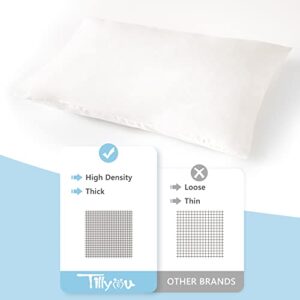 TILLYOU Toddler Pillowcase 2 Pack with Envelope Closure,13" x 18" Silky Soft Microfiber Travel Kids Pillow Cases for Boys and Girls,Pure White