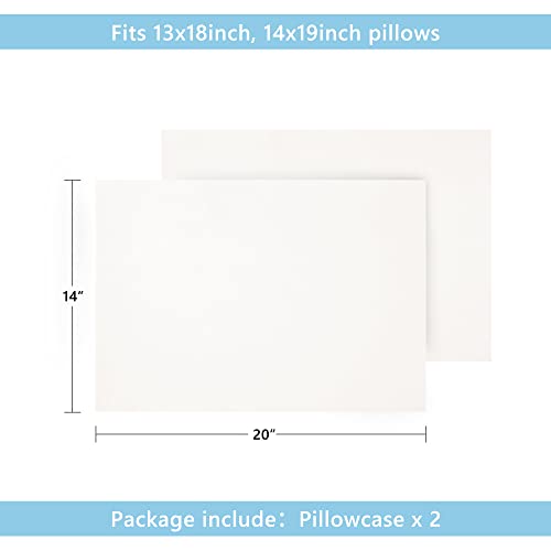 TILLYOU Toddler Pillowcase 2 Pack with Envelope Closure,13" x 18" Silky Soft Microfiber Travel Kids Pillow Cases for Boys and Girls,Pure White