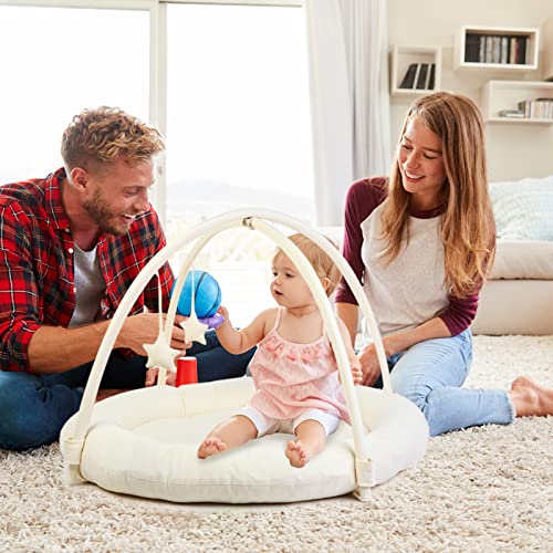 Beright Baby Gym, Baby Play Gym with Movable and Detachable Hoops, Baby Activity Center with Hanging Out Toys in Shape of a Moon and Stars, Perfect Newborn Toys