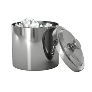 nu steel mr1h merlot collection q-tip holder, bathroom vanity metal storage organiser, canister, jar swabs, round cotton balls, shiny chrome finish