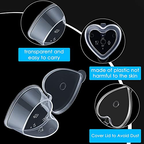 100 Pieces Heart Shaped Slime Storage Containers Transparent Small Plastic Box with Lids Valentine's Day for DIY Art Craft Making Foam Ball Clay Liquid