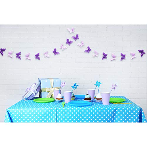 2 Pieces 3D Paper Butterfly Banner Hanging Decorative Garland for Wedding Baby Shower Birthday Proposal, 118 Inches Long (Purple)