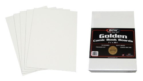 BCW Supplies Golden Comic Backing Boards (100 Count) by BCW
