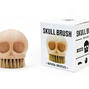 Suck UK | Skull Brush | Wooden Shoe Brush Or Boot Brush | Soft Scrub Dish Brush for Kitchen & Household Cleaning | Gothic Decor Nail Brush & Pedicure Supplies | Skull Gifts | Spooky Scrub Brush