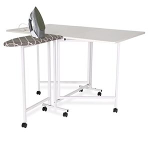 Arrow Sewing Furniture Millie Folding Cutting Table with Ironing Board