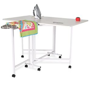 Arrow Sewing Furniture Millie Folding Cutting Table with Ironing Board