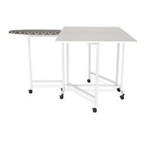 Arrow Sewing Furniture Millie Folding Cutting Table with Ironing Board